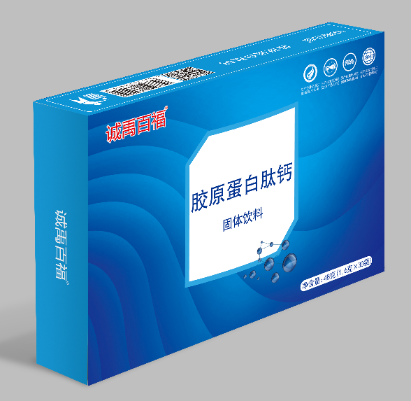 誠(chéng)禹百福膠原蛋白肽鈣 1.6克/ 袋，30袋/盒。